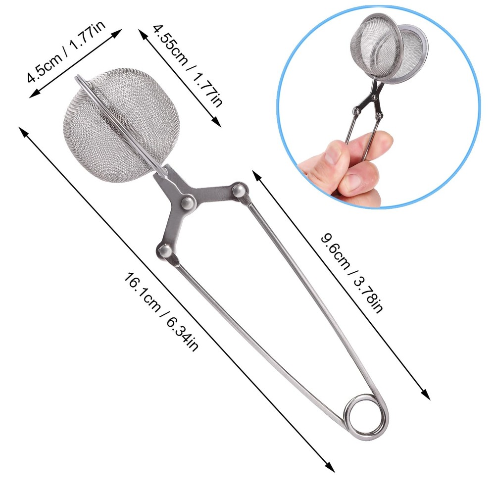 Tea Strainers for Loose Tea, 4 Pack Tea Infuser with Handle Fine Mesh Tea Bal.