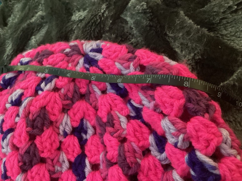 Handmade Crochet Multicolor Hat Pink Purple Stylish Accessory
