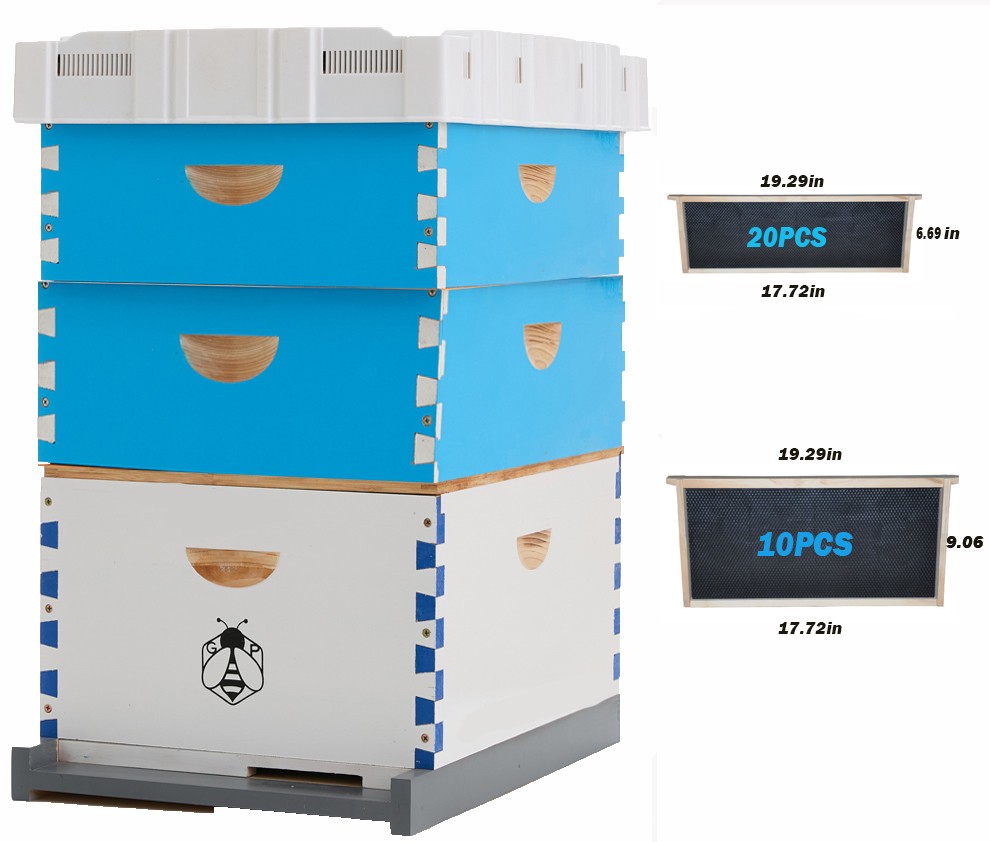 3 Layer Beehive Bee Hive Beekeeping Frames Beehive House 30x Comb Bee Frames