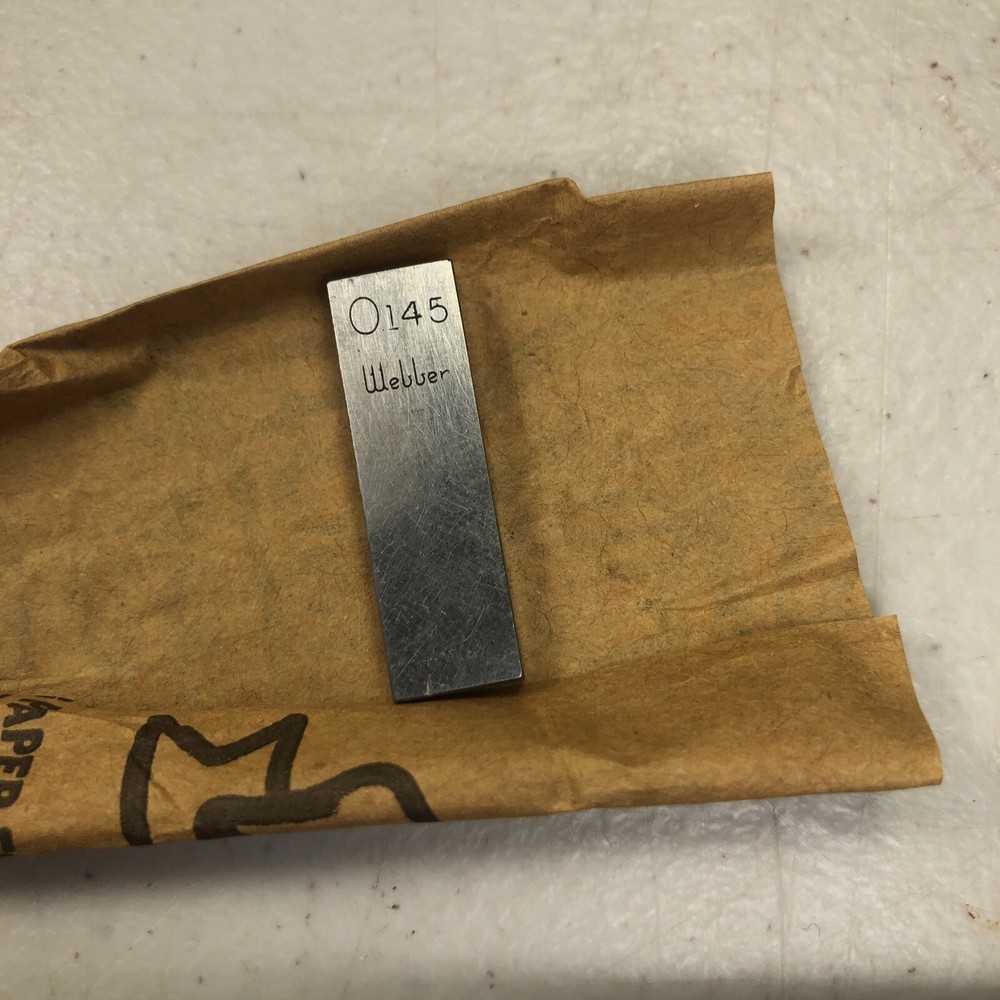 Webber Rectangular 0.145 Inch Gage Gauge Block Made in USA