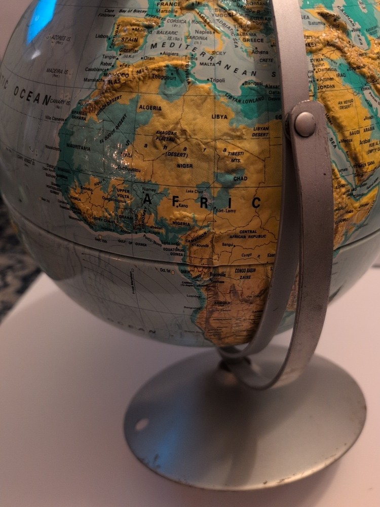 Vintage Nystrom 12" Sculptural Relief Globe