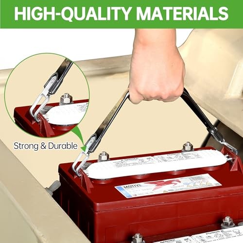 Golf Cart Battery Lifting Strap, Universal Golf Cart Deep Cell 2 2PC Black