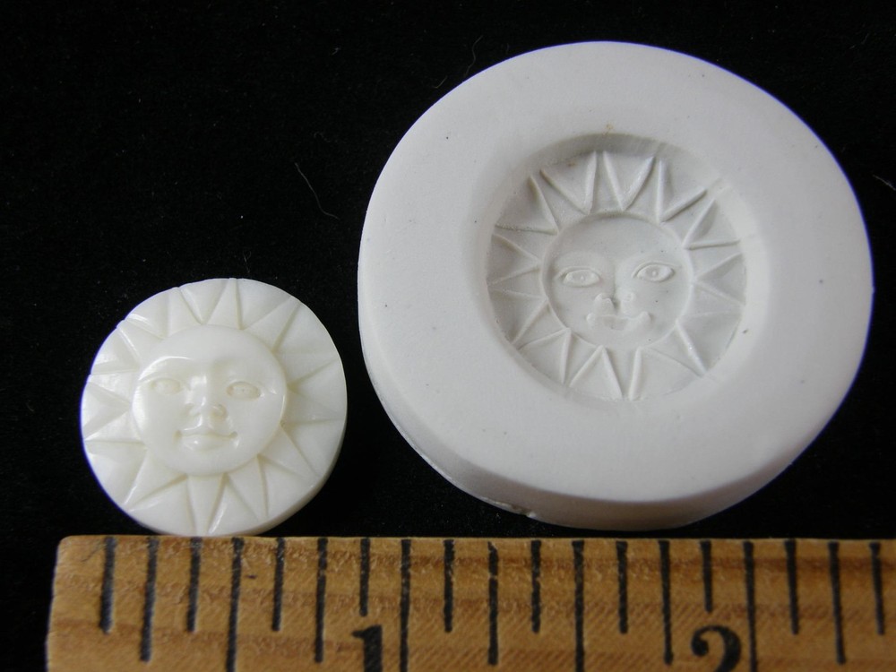 Sun Face Open Eyes Polymer Clay Mold (#MD1477)