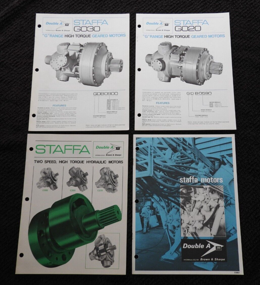 1978 Brown & Sharp Double A Staffa Engineering Sales Literature Manchester MI
