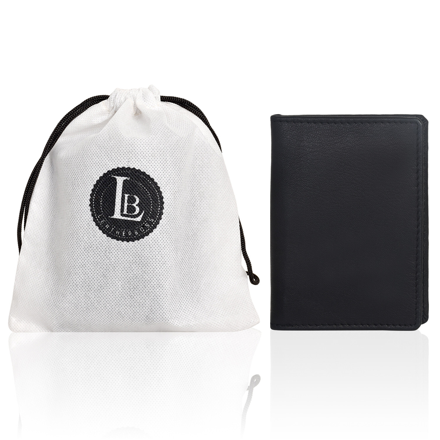 POLICE ID BADGE HOLDER SHIELD BADGE BIFOLD NEW BLACK GENUINE LEATHER