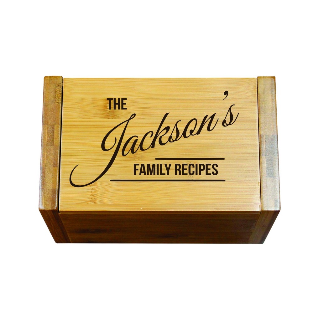 Engraved House Warming Gift - Custom Recipe Box Organizer for Kitchen