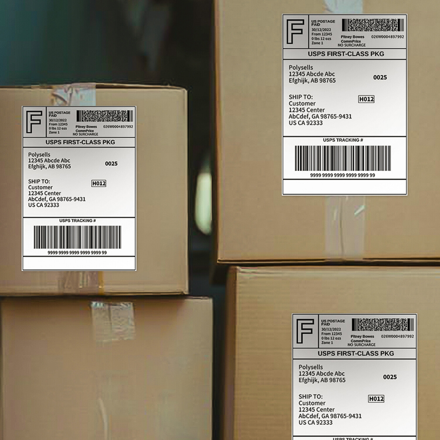 Shipping Labels 8.5x5.5 half sheet Self Adhesive 2 Per Sheet POLYSELLS