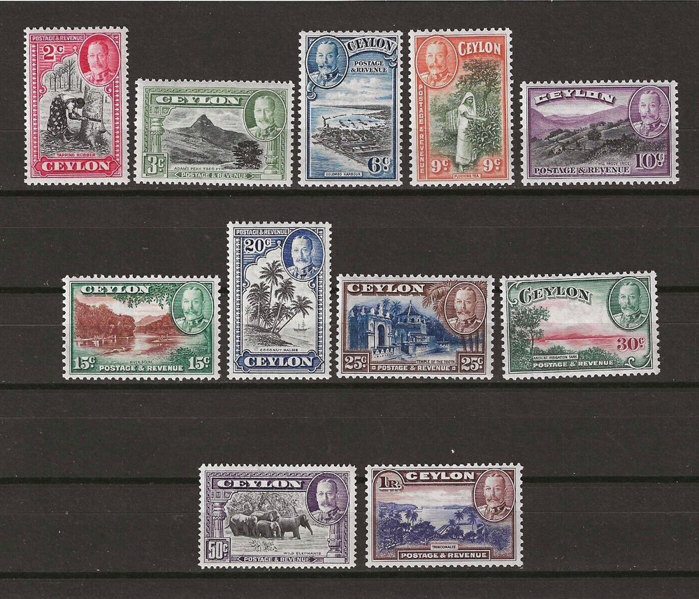 CEYLON 1935/36 SG 368/378 MINT