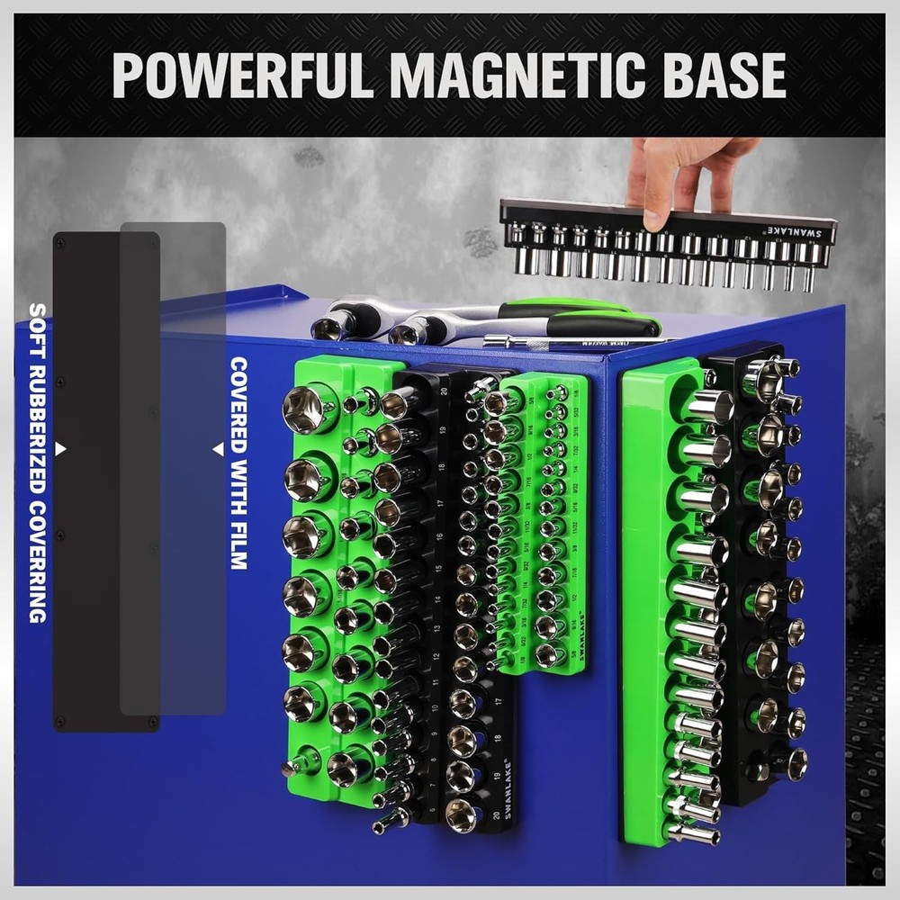 Large Capacity Socket Organizer with Clear Labels for Quick Identification