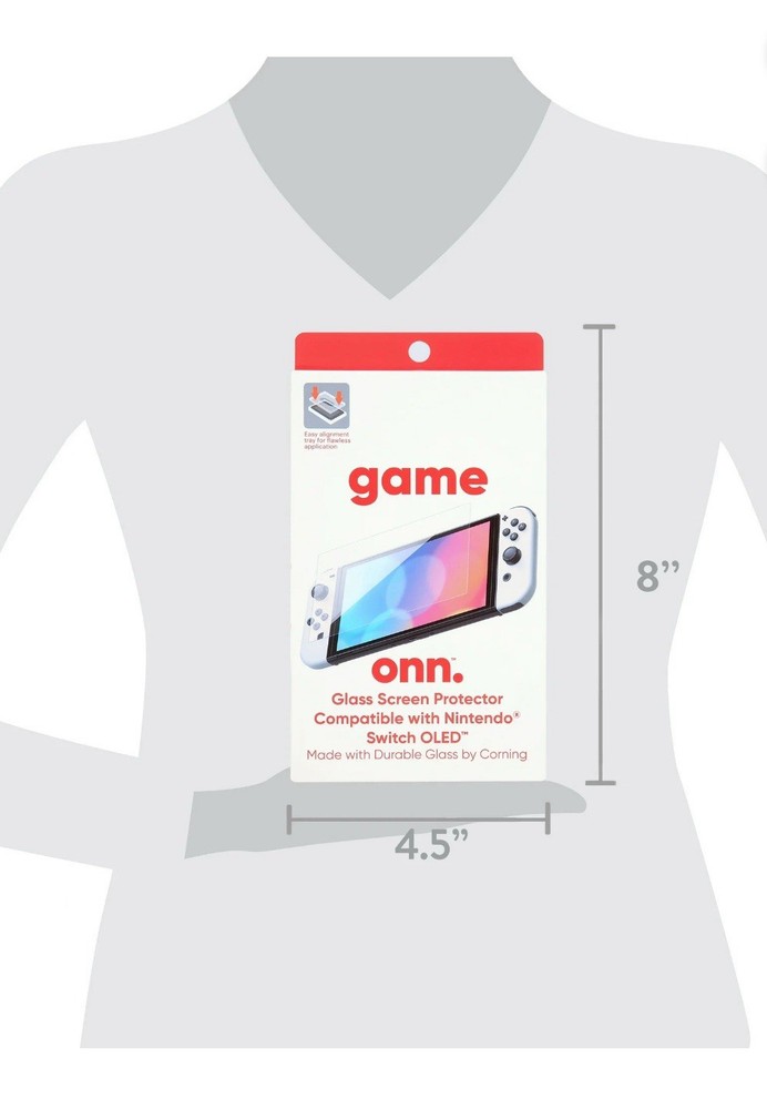 Onn. Corning Glass Screen Protector for Nintendo Switch OLED