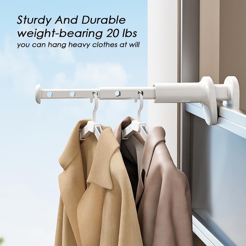 Compact Clip-on Portable Drying Rack Retractable Clothes Hanger Space Saving New