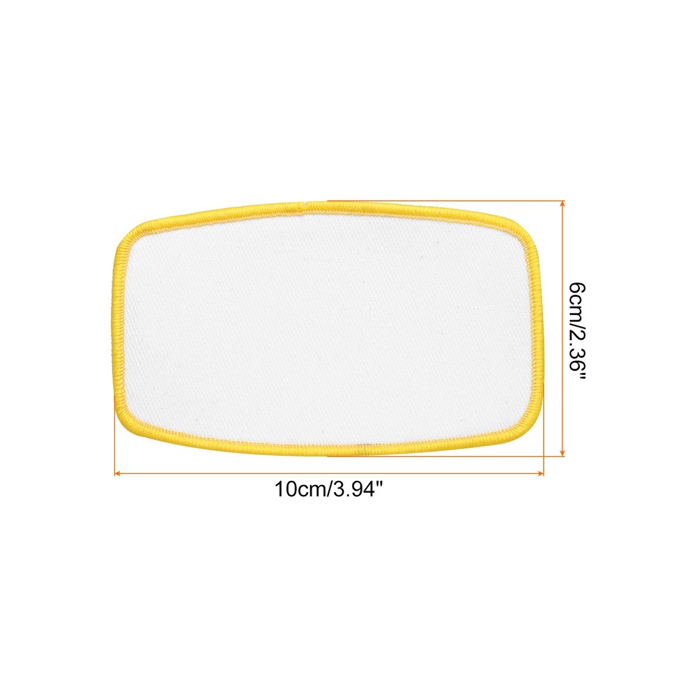 15pcs Sublimation Patch Blank Oval Rectangle White with Yellow Border