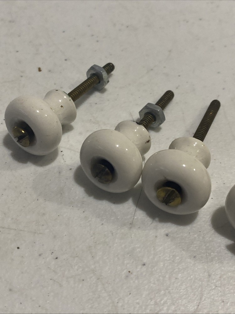 X6 Salvage Vintage Porcelain Shutter Cabinet Pull Knobs W/ Hardware