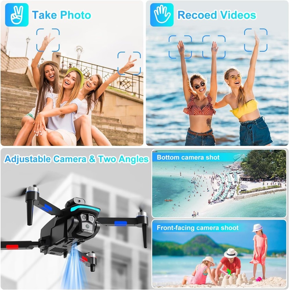 Mini Drone with Camera for Beginners,Foldable,360 Flips,Dual 480p