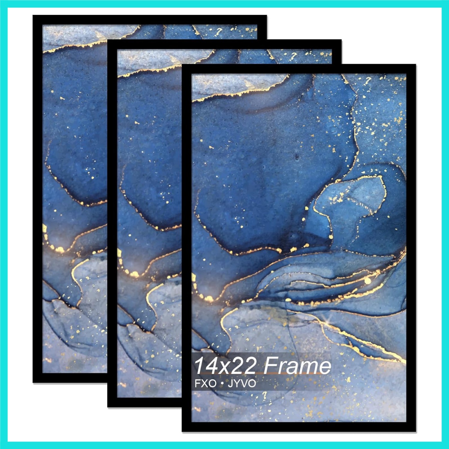 14x22 Picture Frame Set of 3, Black Frame for 14 x 22 Inch Picture Poster Pho...