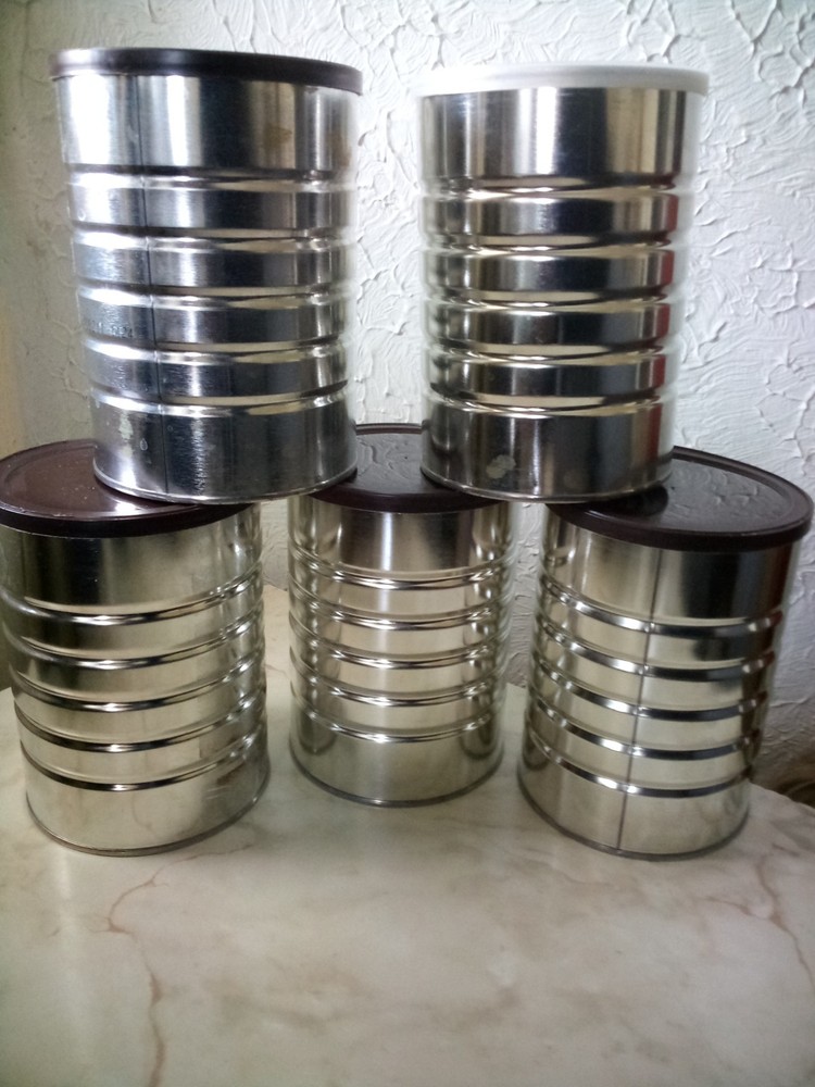 5 Empty Coffee Cans 12 oz Size  For Storage Crafts