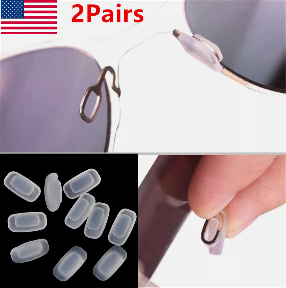 Eyeglass Nose Pads , 2 Pairs Nose Pieces Replacement Square Rectangle Push US