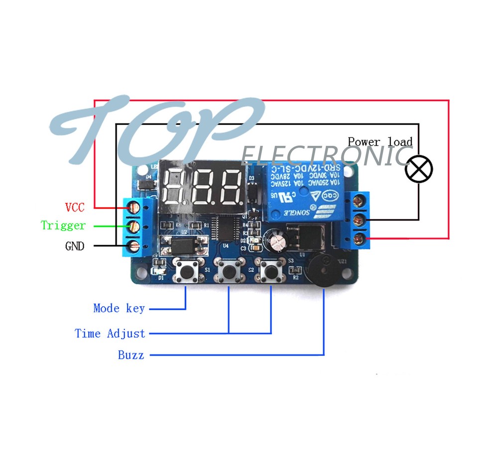 12V Programmable timer relay module Delay Timer Control Switch with LED