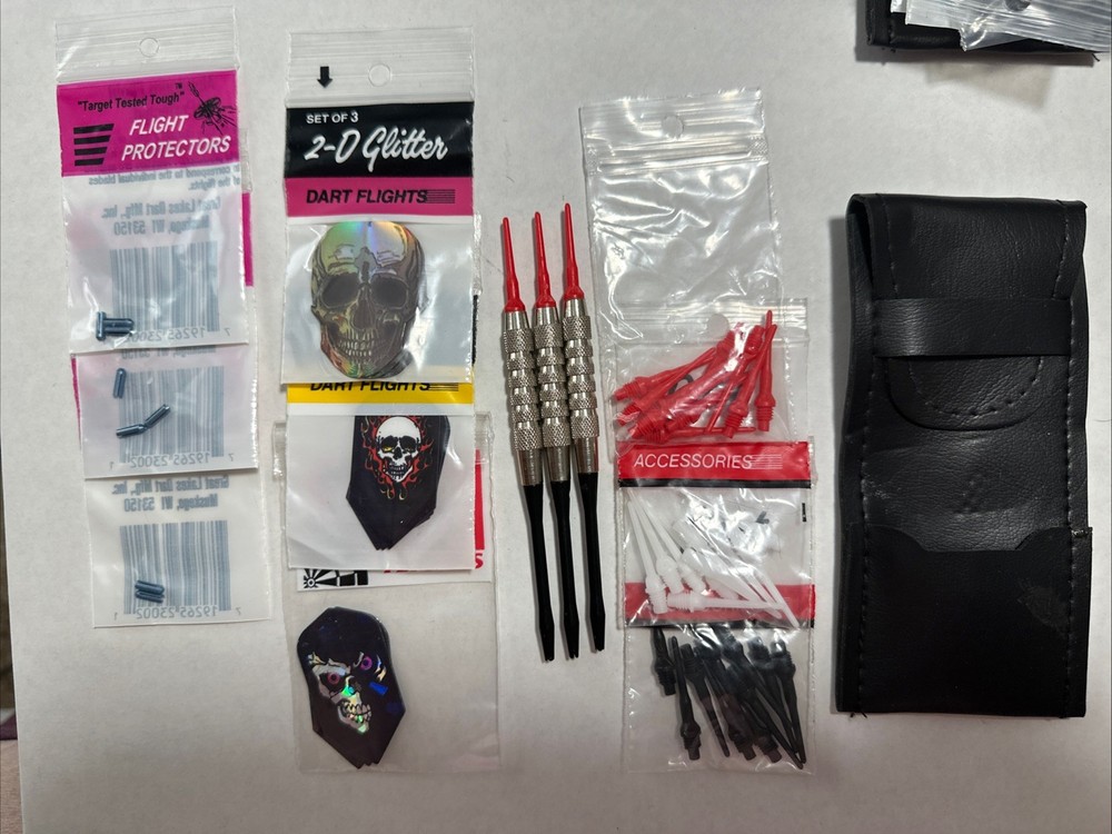 15GM Skull 01 Themed Complete 3 Soft Tip Dart Set Bundle With Soft Case