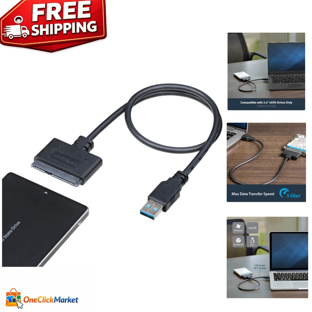Universal SATA to USB Adapter for 2.5in Drives - Quick Data Transfer Solution