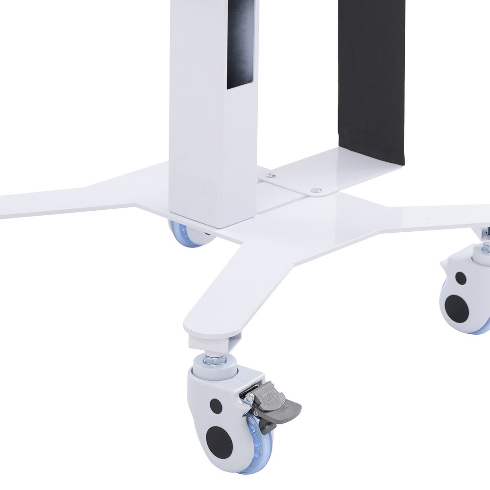 3 Tiers Height Adjustable Rolling Computer Mobile Cart Standing Workstation