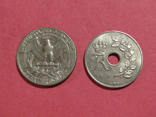 Denmark 1967 25 Ore unc Coin