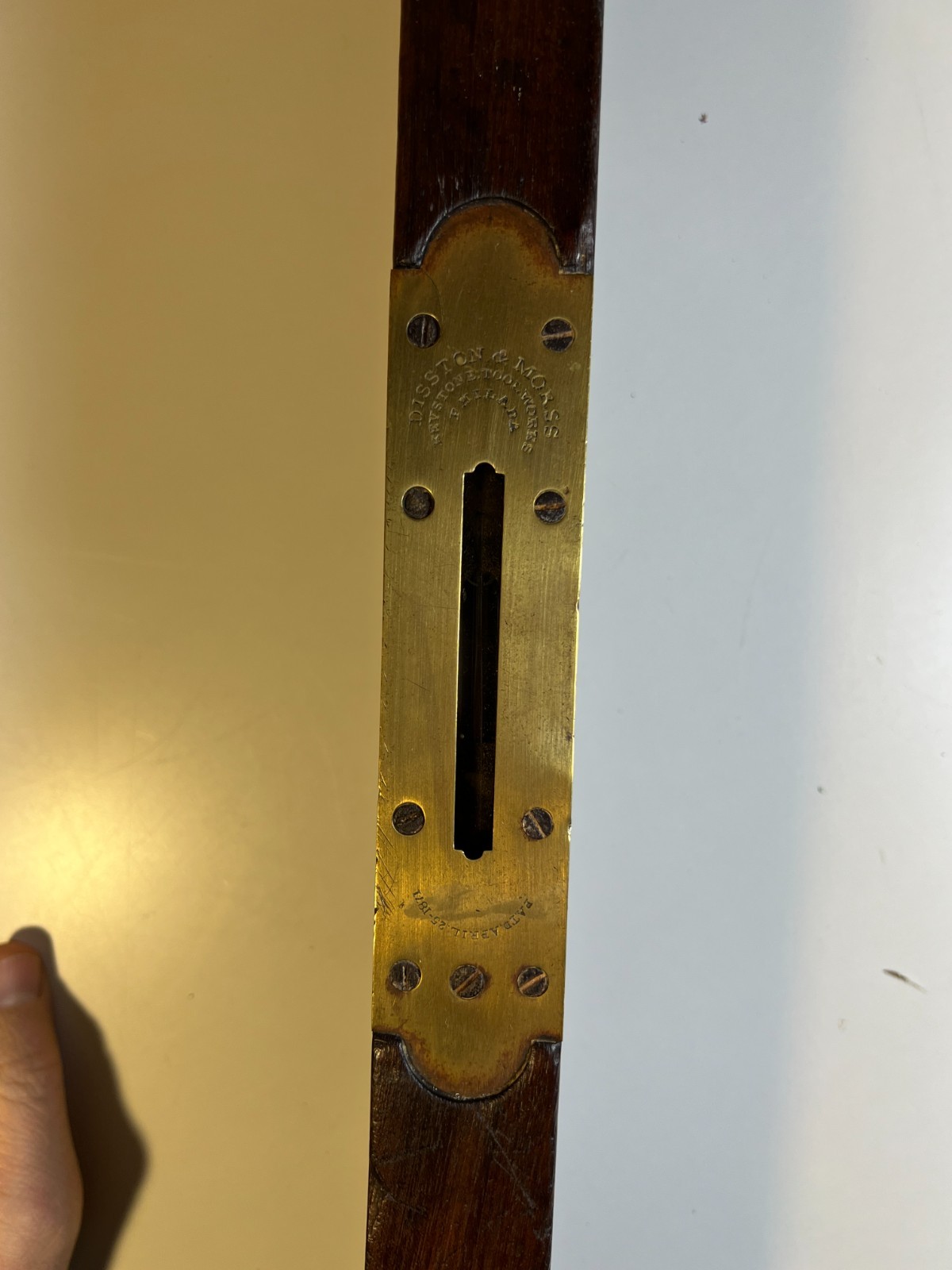 Rare Early Disston & Morss Precision Spirit Level Patent April 25, 1871 28" L