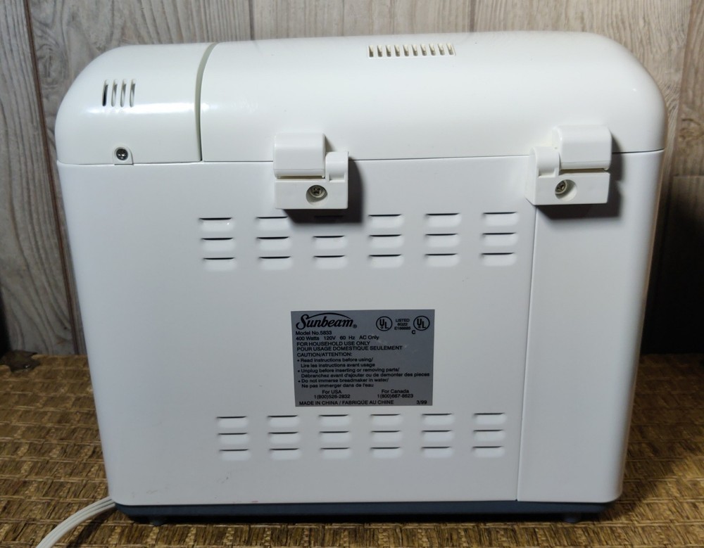 Sunbeam ExpressBake 5833 Bread Maker Machine 2lb Tested Working