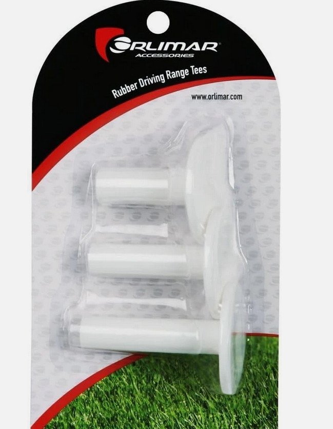 Orlimar Rubber Driving Range Golf Tees for Mats or Regular, White