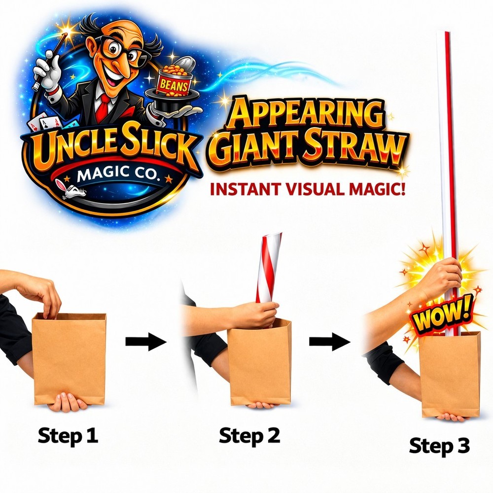 Appearing Giant Straw Magic Trick - Self Working - Visual Magic Illusion