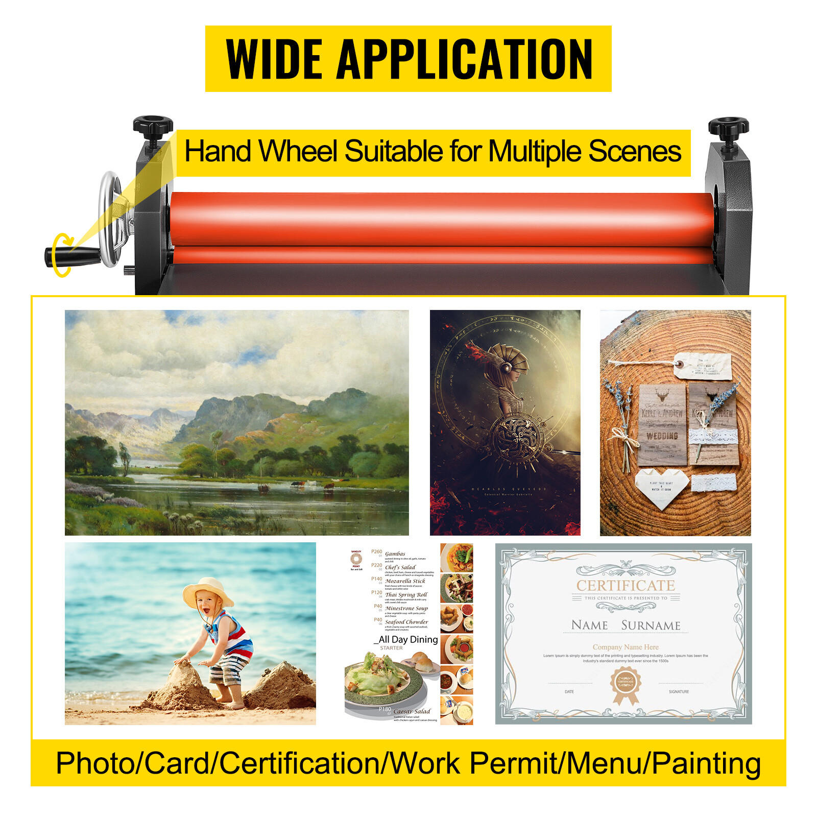 VEVOR 29.5" 750mm Manual Laminator Cold Roll Laminating Machine Vinyl Photo Film