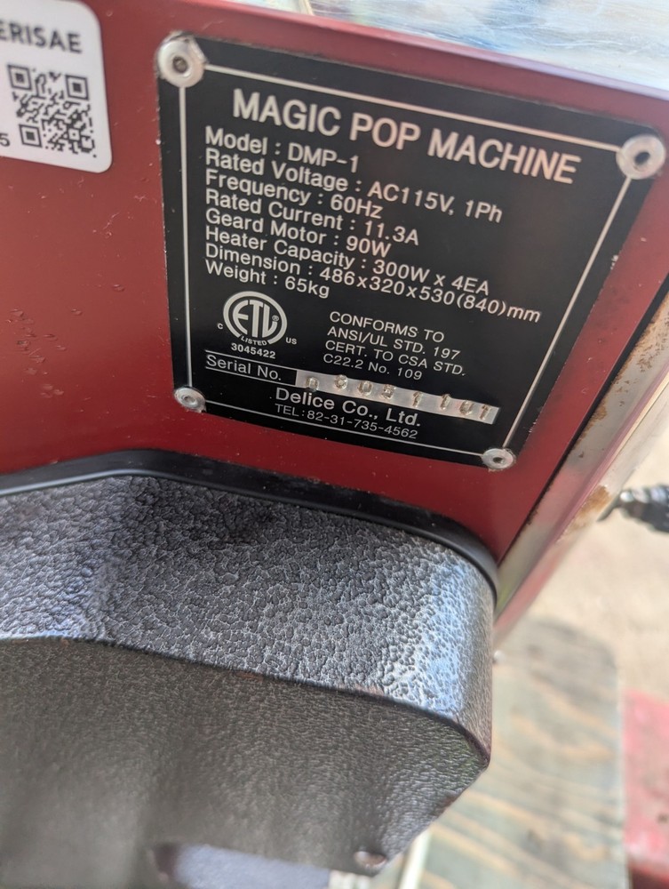 Kim's Magic Pop Dmp-1 Rice Cake Machine 115v