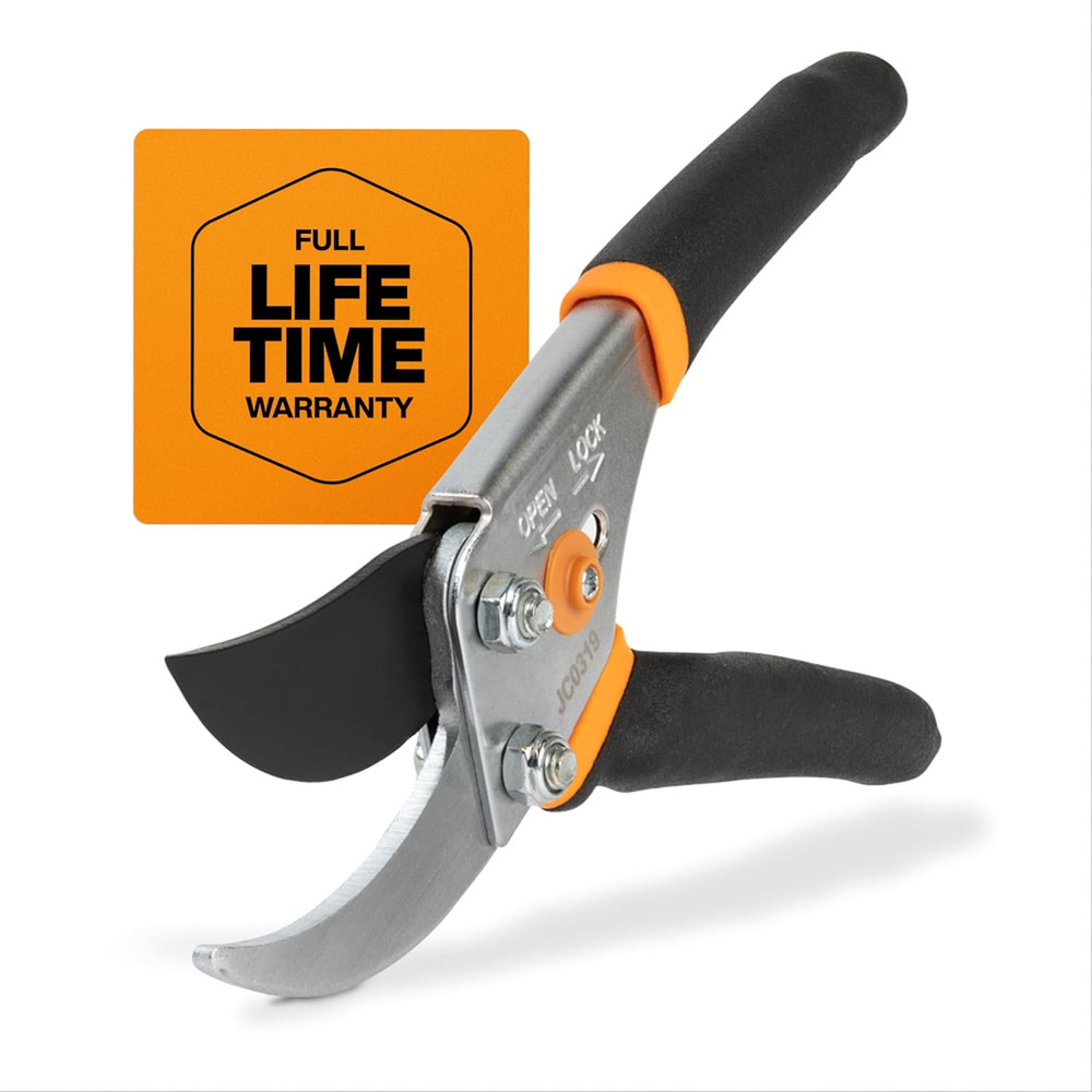 Bypass Pruning Shears, 5/8-Inch Cut Capacity, Sharp, Rust Resistant Steel Blade