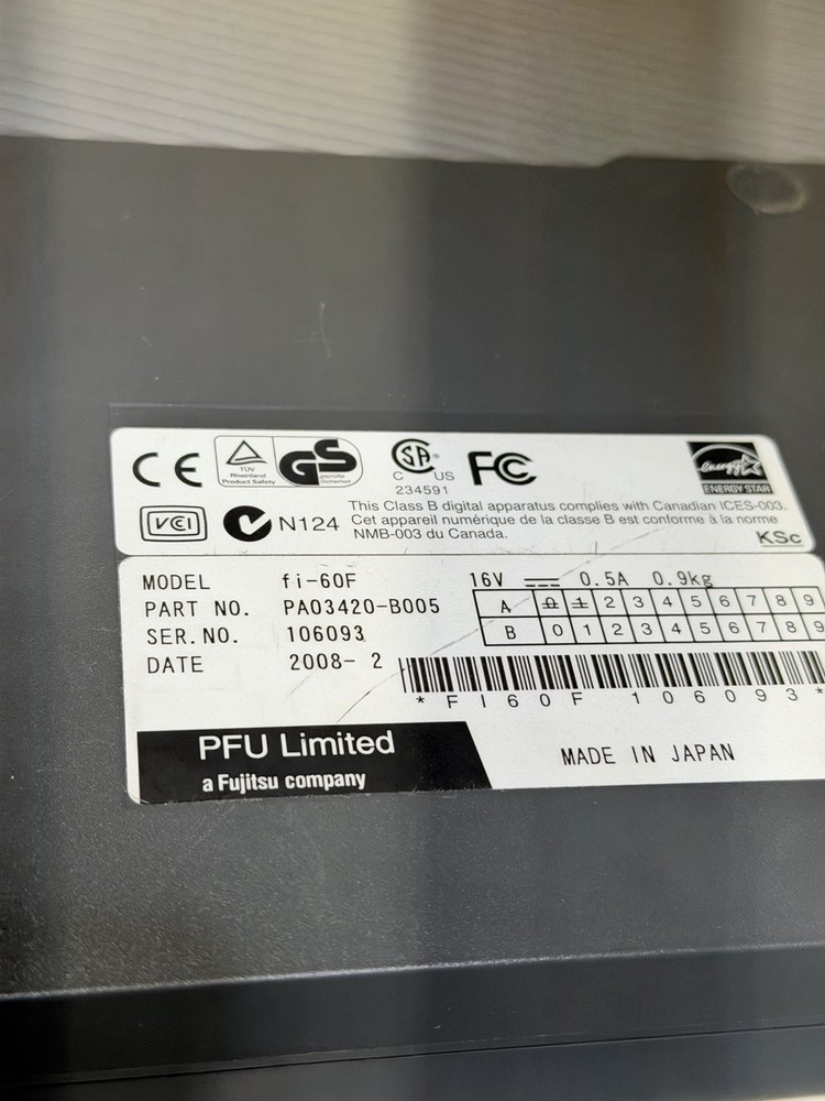 Fujitsu fi-60F Compact Mini Flatbed A6 Size Desktop Scanner, scratched glass