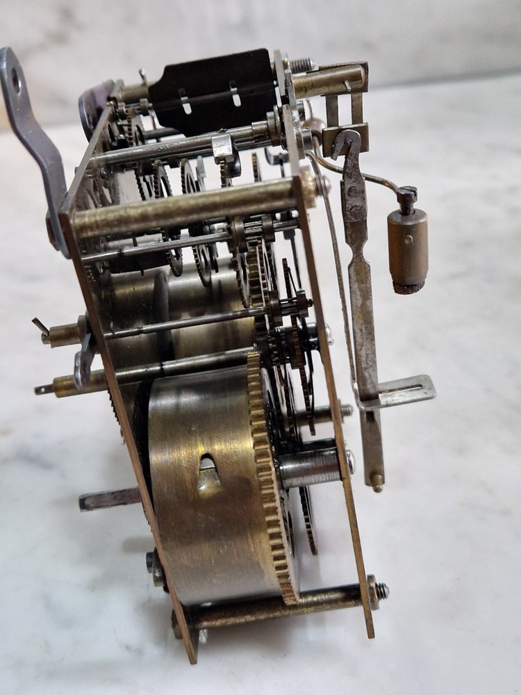 Antique Gustav Becker Clock Movement And Pendulum Gong Ect