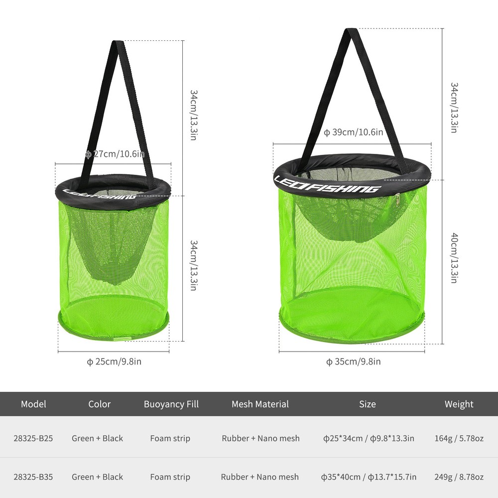 Rubber Foldable Floating Fish Basket Foldable Design Durable Live Bait Container