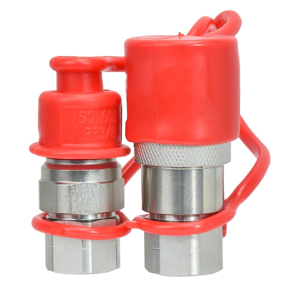 3/8" NPT Flat Face Hydraulic Quick Connect Coupler / Coupling Skid Steer, 2 Sets