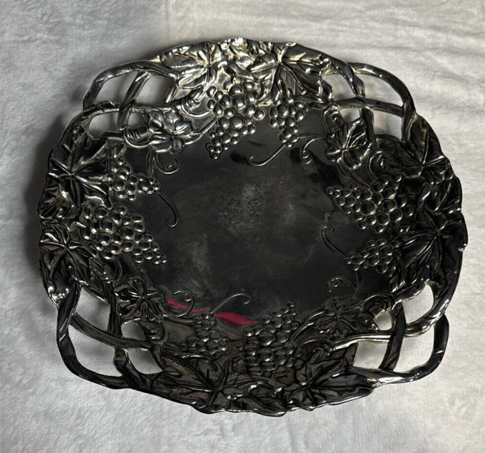 Godinger Silver Art Co Serving Bowl Grapevines Silver Plate