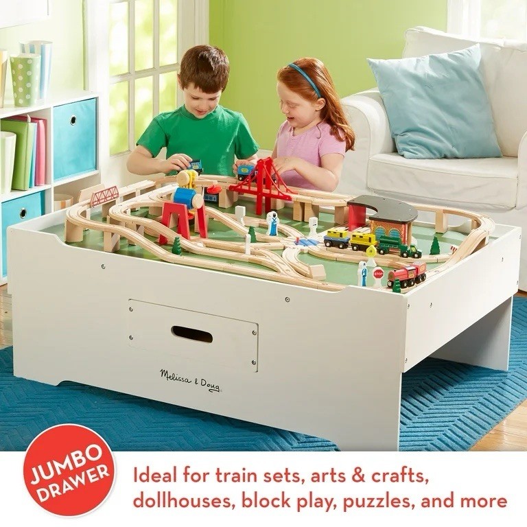 Melissa & Doug Kids Storage Multi Activity Play Table, Multicolor