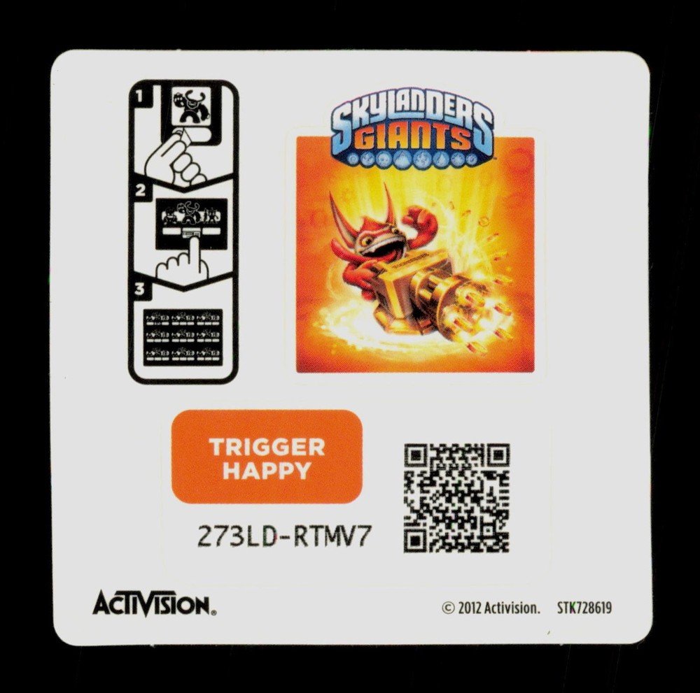 Trigger Happy Skylanders Giants 2012 Activision Sticker