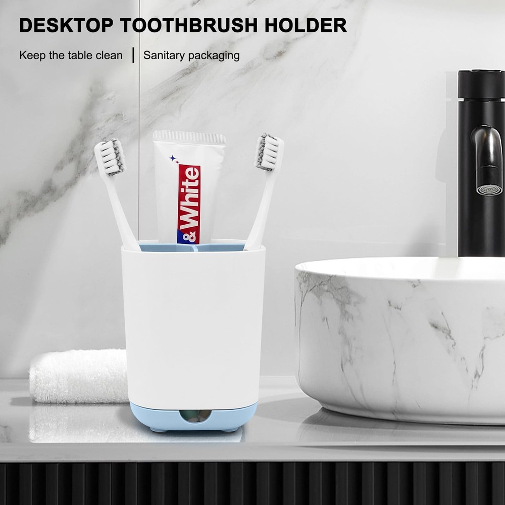 Toothbrush Holder for Bathroom,Plastic Detachable Easy Cleaning Blue