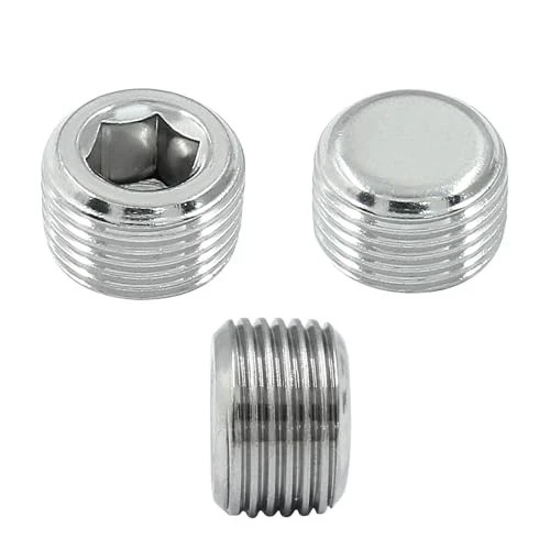 3 Pack 3/8" PT Male Inner Hex Head Thread Plug Pipe Fitting 304 Stainless