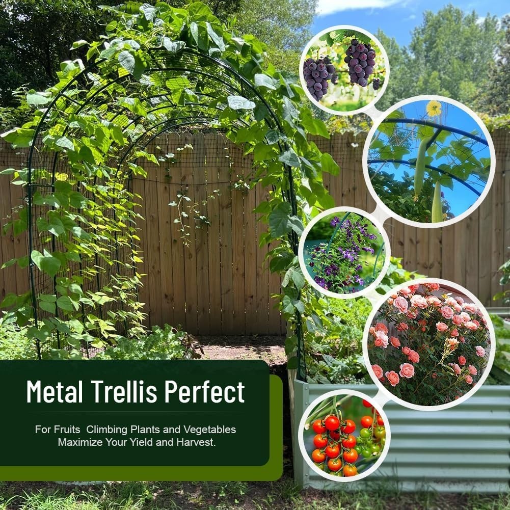 7.9 Ft Arco De Metal Para Decoracion Boda Flores Jardin Rosas Trepadoras Plantas