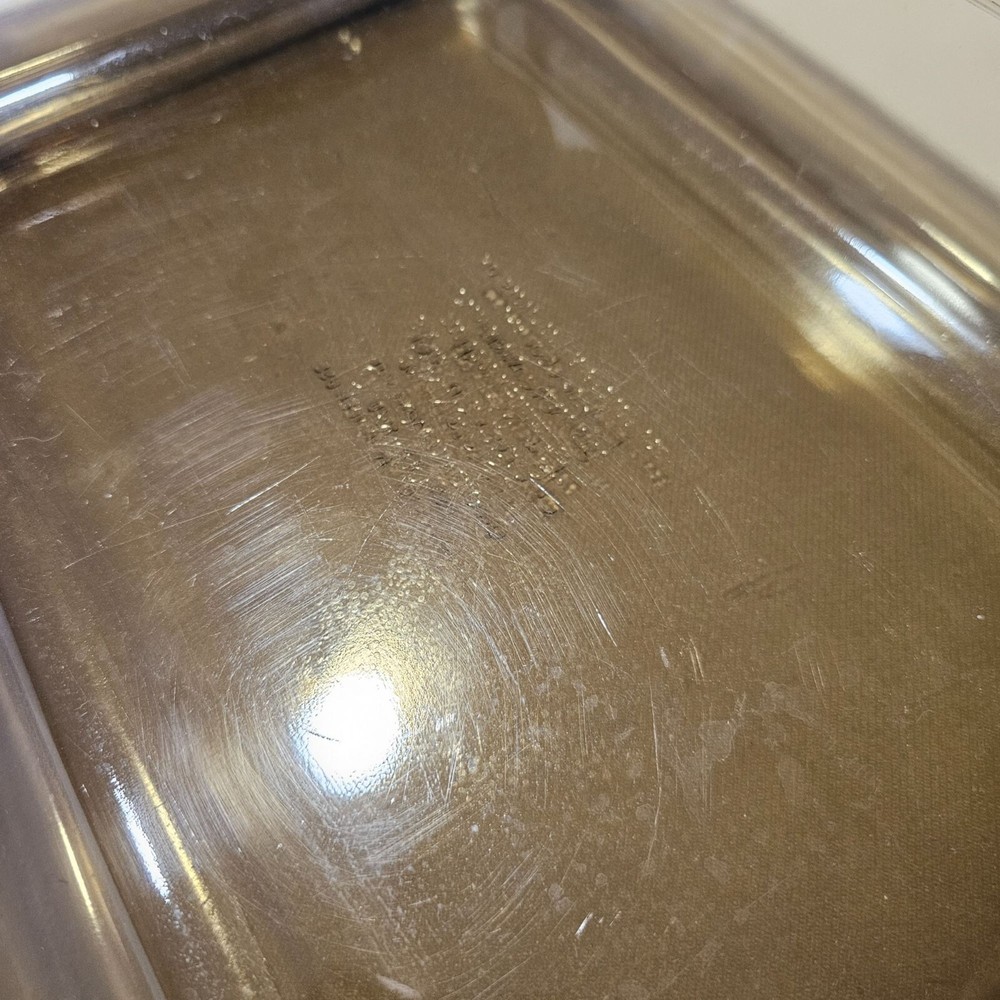 Anchor Hocking Harvest Amber Rectangular Baking Dish 11.5" brown glass 2qt pan
