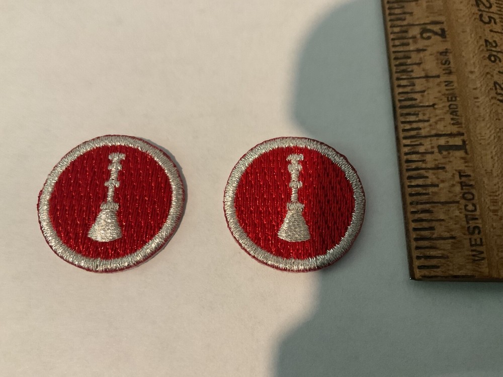 Lieutenant Fire Dept. Single bugle Red Embroidery/Silver  thread set 1”inch