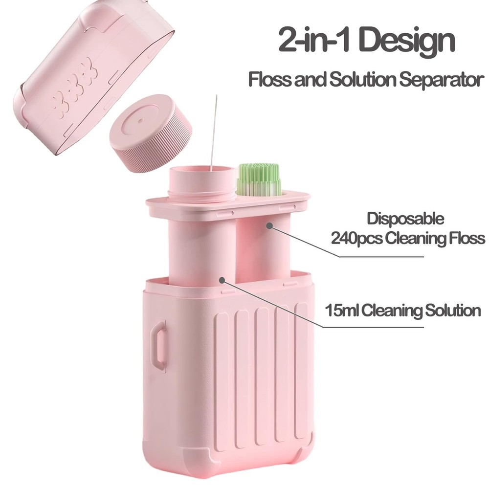 Ear Piercing Cleaning Kit – 240 Disposable Floss 15ml Solution