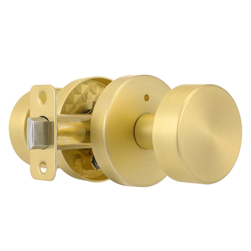 Gold Door Knob Privacy Door Knobs Interior Satin Brass Door Knobs Modern Roun...