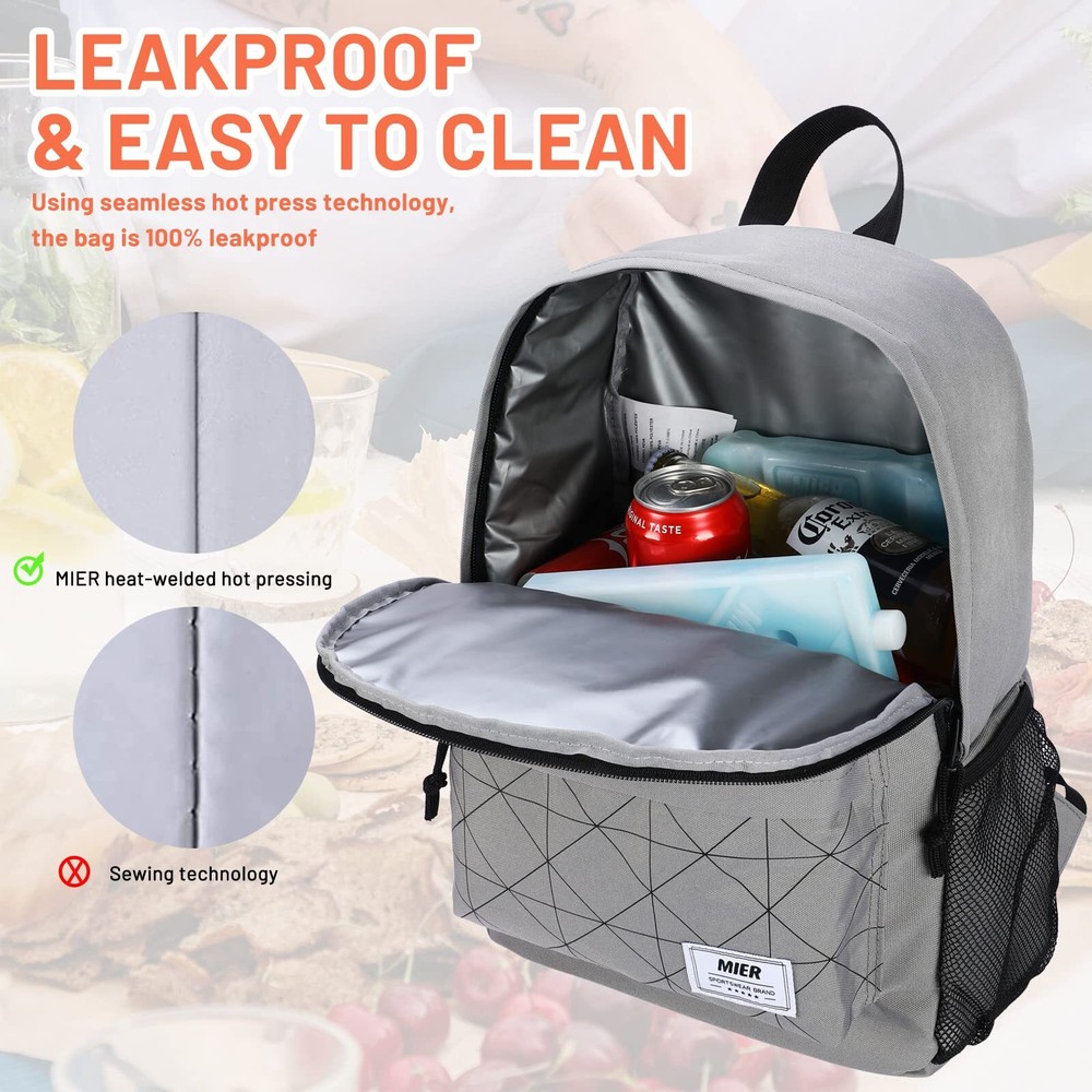 Insulated Backpack Cooler Small Leakproof Lunch Back Pack with Coolers Lightw...