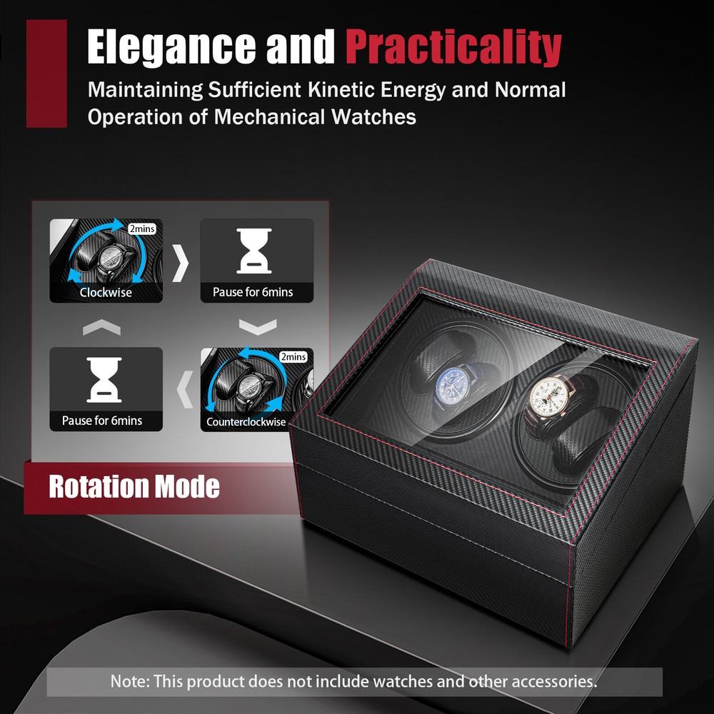 4+6 Automatic Rotation Watch Winder Box Self Winding Display Box Storage Case