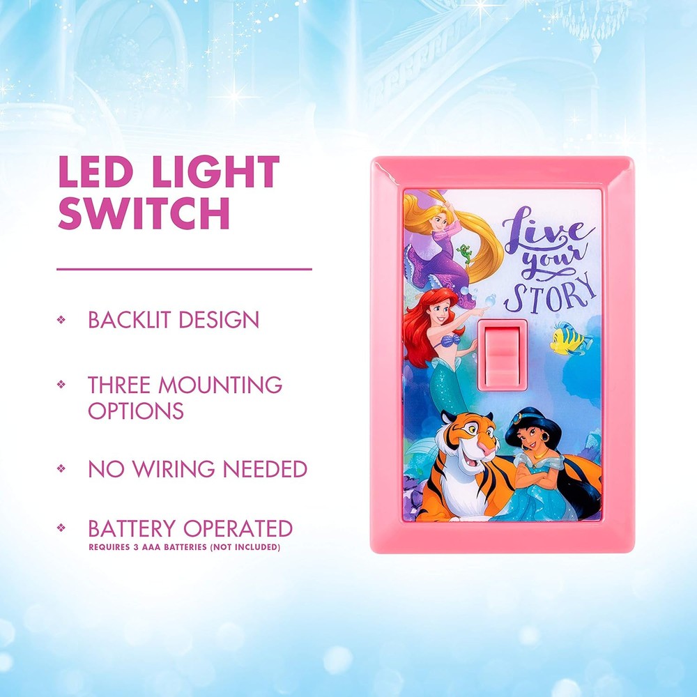 Disney Princess LED Light Switch, Night 1 pack, Switch